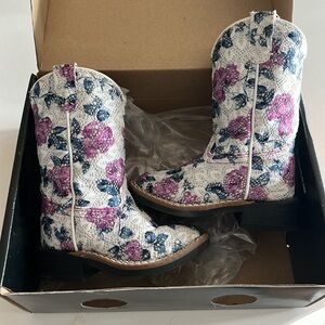 Old West Flower Sparkle Boots